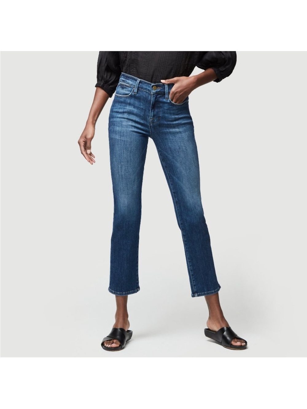 Frame Denim Le High Straight Bestia Jean Womens Ankle High Rise